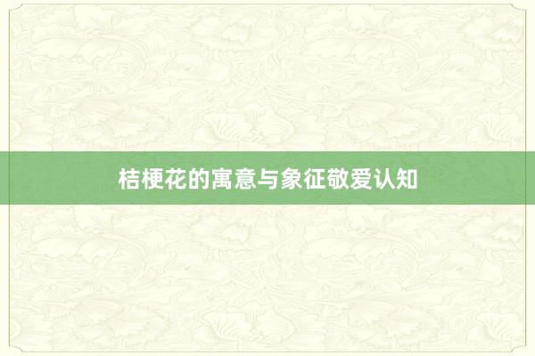 桔梗花的寓意与象征敬爱认知